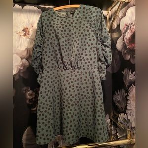 Who What Wear Green Polka Dot Dress